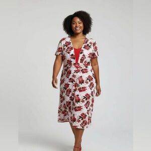 Cydnug Mar  floral midi dress, size 3X, EUC